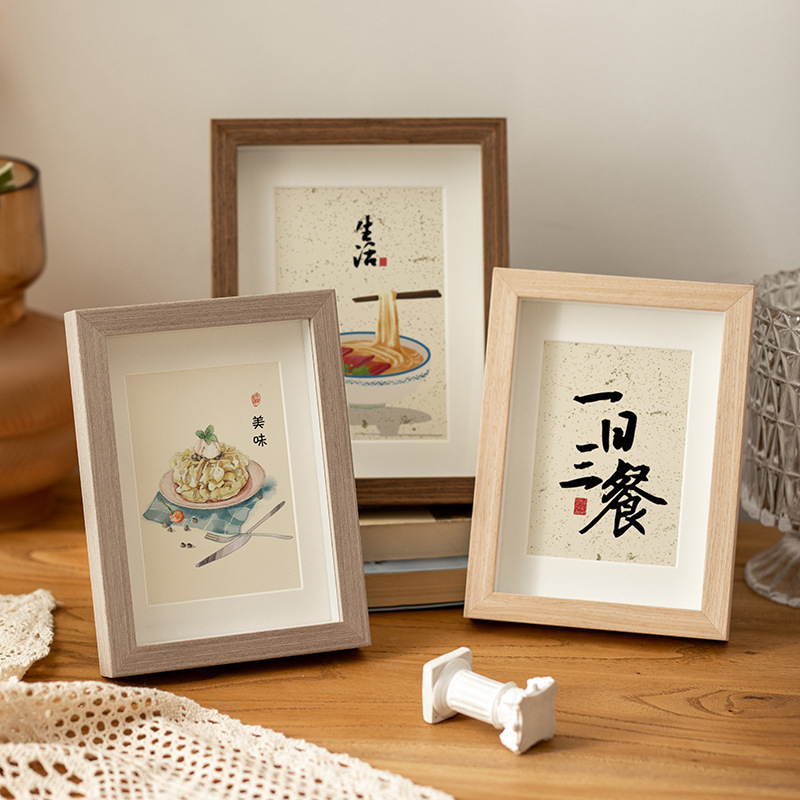 Ins style wooden hollow oil painting stick photo frame set table 6 inch 7 inch 8 inch 10 picture frame diy specimen frame landscape picture frame