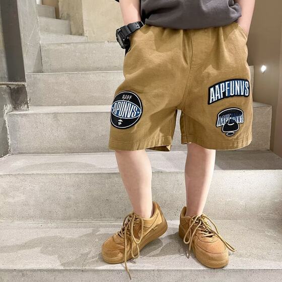 Children's clothing summer lazy cropped pants trendy Japanese style versatile casual temperament New Simple Men's sports pants pants