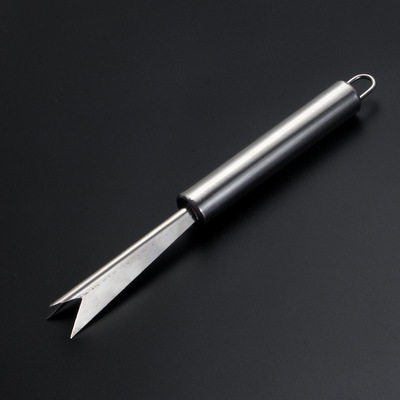 不锈钢菠萝刀 V形菠萝去眼器 菠萝挖切皮工具 切凤梨夹菠萝刀|ru