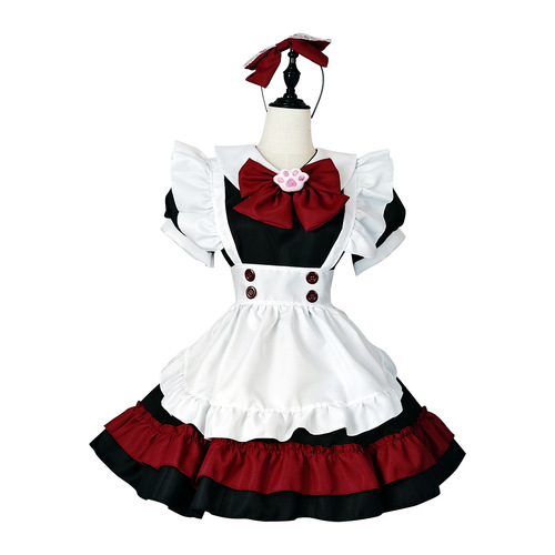 Halloween Vampire Little Devil Maid Lolita Gothic Black and Red Maid Cos Anime Cosplay Costume
