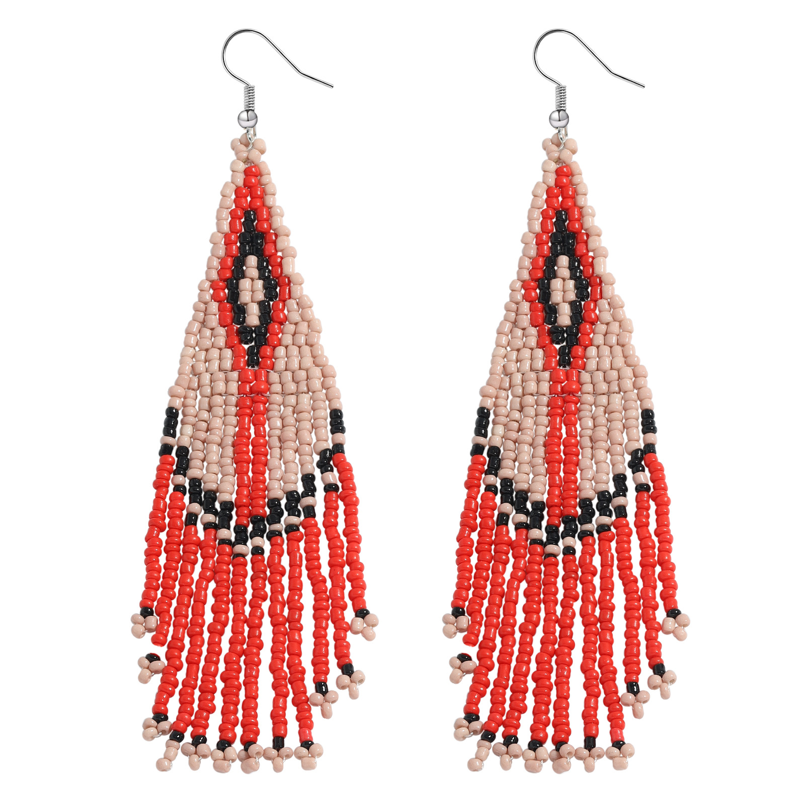 Bohemian Color Tassel Miyuki Beads Woven Feather Earrings Wholesale Nihaojewelry display picture 14