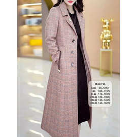 格纹过膝毛呢外套女2025秋冬新款贵夫人时尚洋气减龄显瘦中长大衣