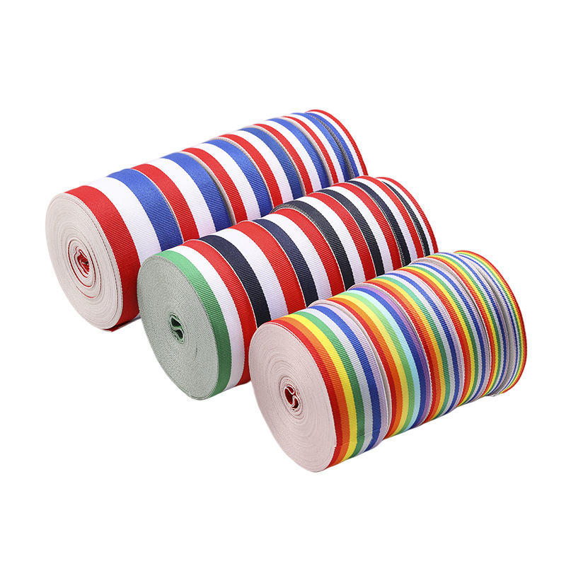 Rojo, blanco y azul Tricolor banda de poliéster medalla banda de tejido accesorios de ropa deportiva colorida banda de banda de banda de banda de alta densidad
