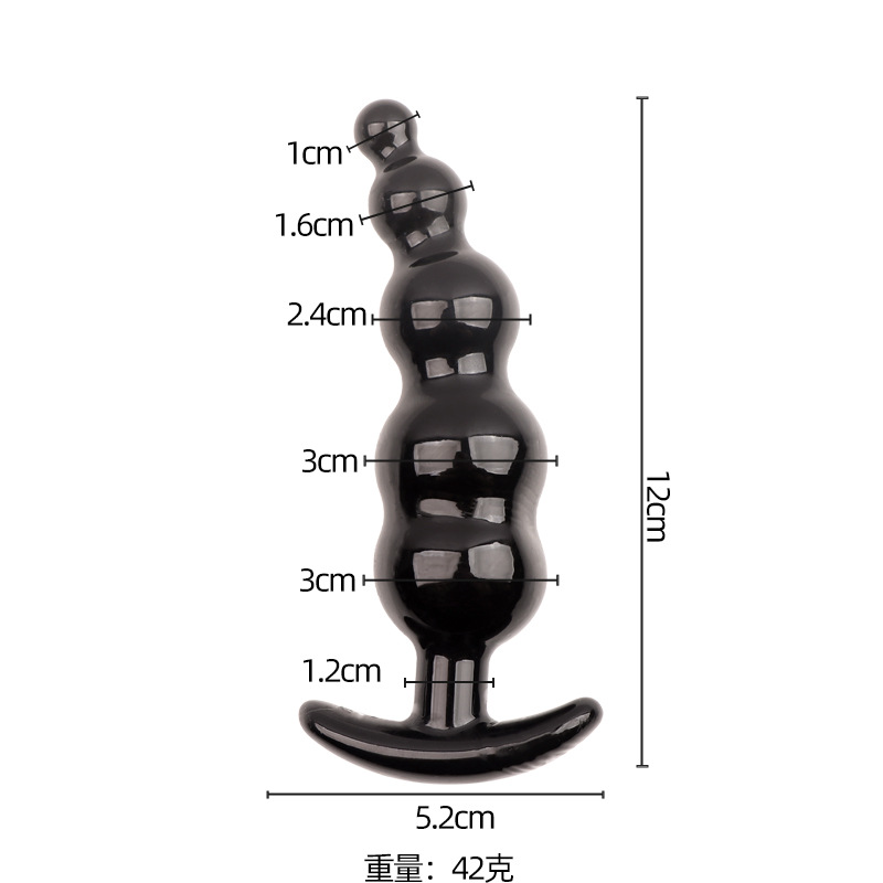 Soft TPE Anal Beads Plug with Five Curved Beads for Prostate Training — detail image 8