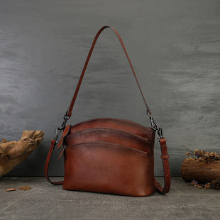 Summer leather one-shoulder bag, genuine leather, cowhide