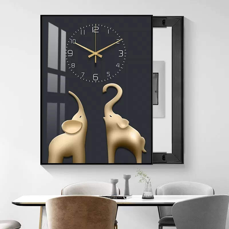 Caja de medidor moderna de lujo ligero pintura decorativa que cubre elefante interruptor principal caja de alimentación caja de freno eléctrico pintura colgante de alta gama pintura push-pull pintura