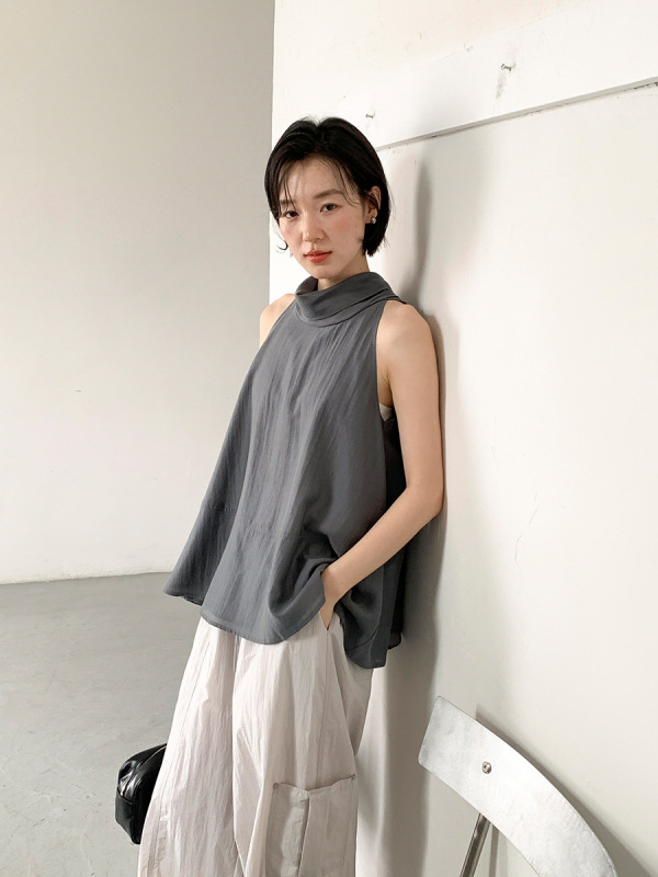 愛と南渓十三行 2025 夏蝶ネクタイ妖精の雰囲気ノースリーブテンセルベスト女性 22362|undefined