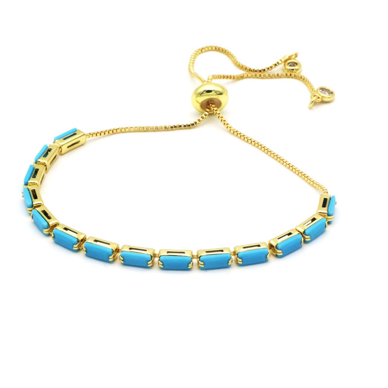 Fashion Square Copper Inlay Zircon Bracelets 1 Piece