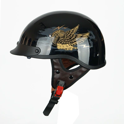 Summer Helmet Ancient Half Helmet | Motosiklet kaskı (dəbilqə) - 112-flywheel-with-black-mirror-s