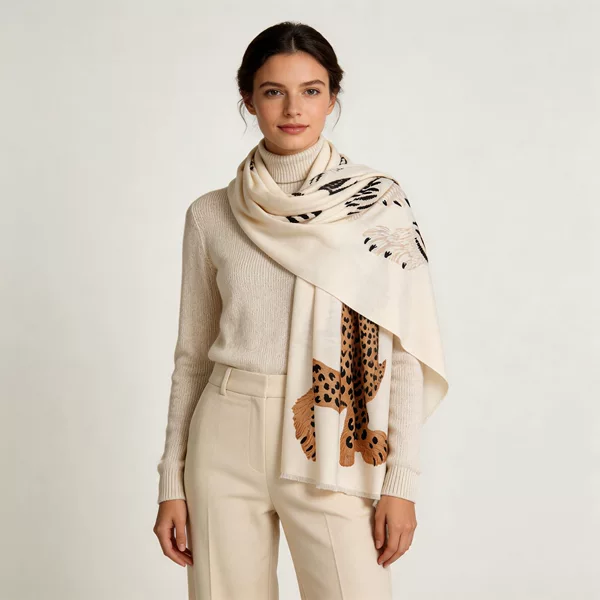 Skin-Friendly Velvet Shen Gongbao Series Foreign Trade Cross-Border Live Broadcast New Autumn and Winter Skin-Friendly Warm Faux Cashmere Printed Scarf Versatile