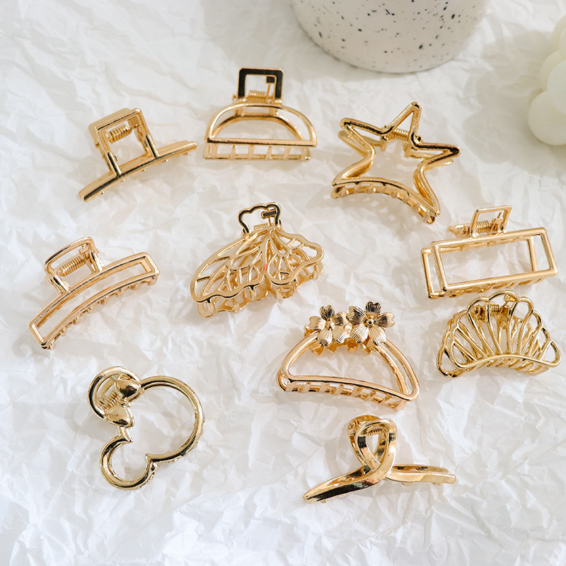 Clip de pelo metálico, estilo Corea del Sur, clip trasero, pequeño, tocado de moda