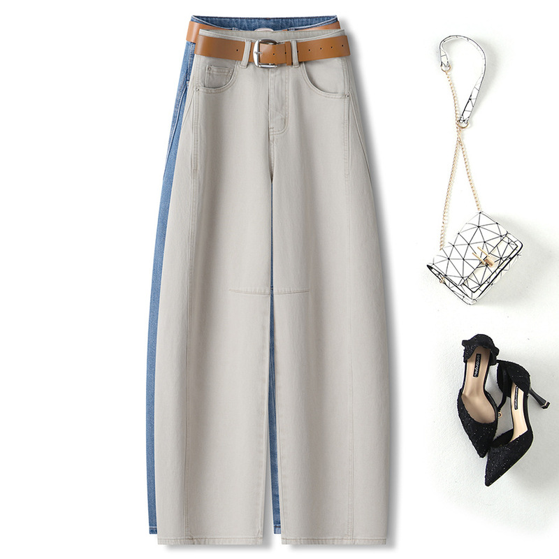 Real Shot of High-End 2026 Spring Lyocell Tencel Women's High-Waisted, Figure-Flattering, Loose-Fitting Jeans, Direct Wholesale from the Manufacturer