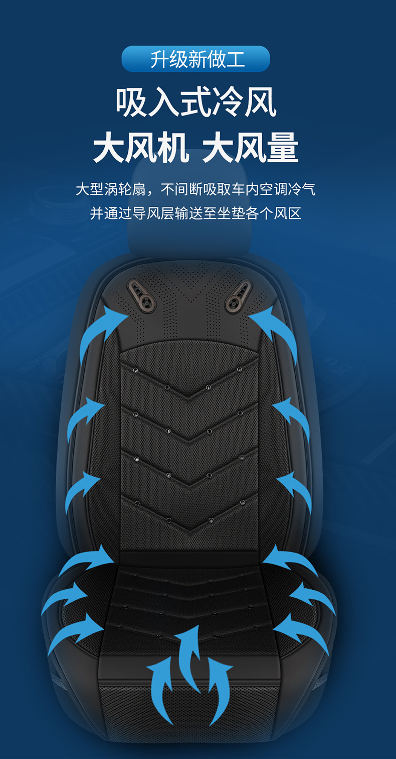 2026 Cross-Border Hot-Selling Summer Car Ventilation Seat Cushion Cooling Seat Pad Summer Air-Conditioning Breathable Heat Dissipation Cooling Pad