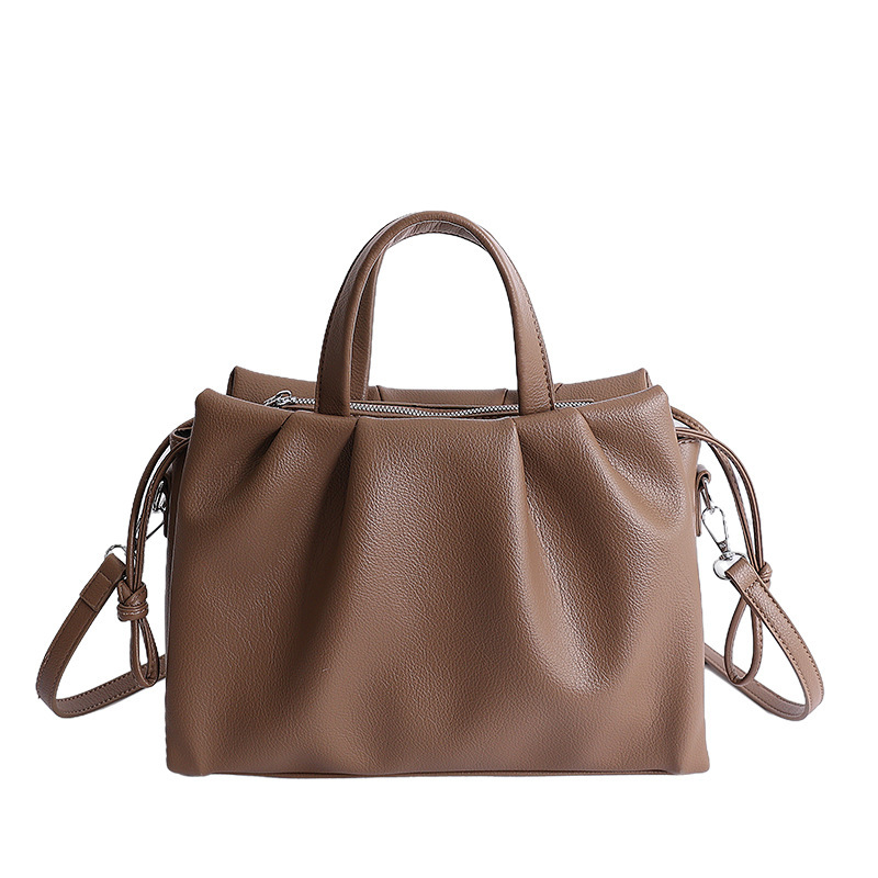 Niche Design Pleated Tote Bag For Women 2026 New Large Capacity Magnetic Handbag Korean Style Shoulder Crossbody Bag - Thumbnail 5
