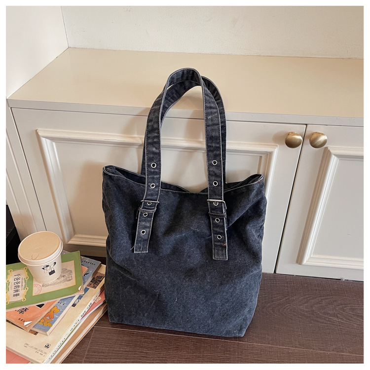 Bolso retro de gran capacidad para mujeres 2026 nuevo estilo vaquero de moda bolso de hombro de brazo de viaje ocio bolso de mano