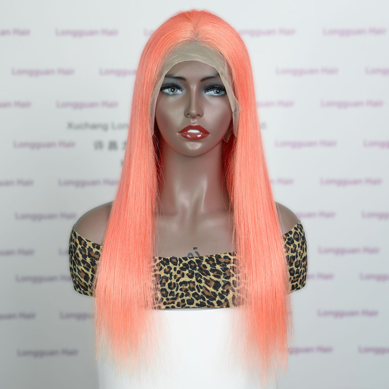 Pink Straight 13x4 Lace Factory Cheap Price Front Lace Long Straight Colored Wig Pink Straight 13x4 Lace Factory Cheap Price Front Lace Long Straight Colored Wig