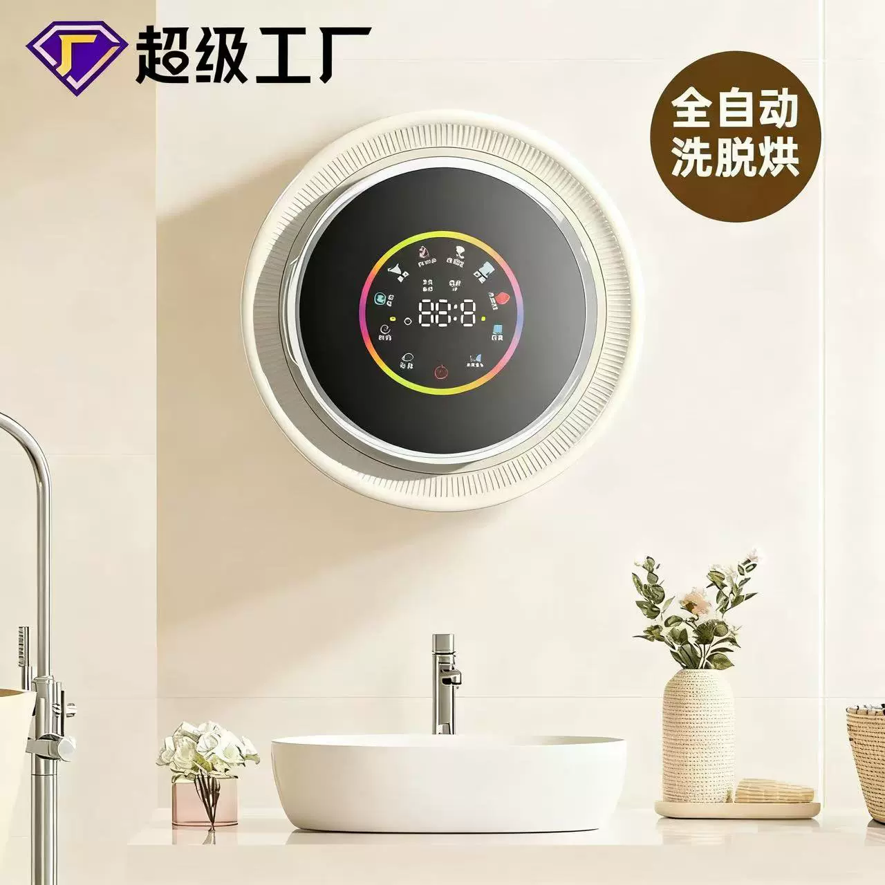 全自动滚筒壁挂式内衣内裤专用洗衣机温煮洗脱烘一体机迷你洗衣机
