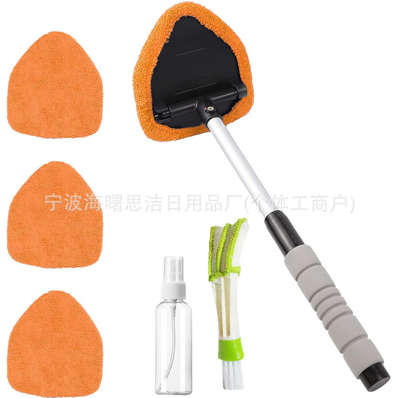 Car cleaning tools: Qìchē vent cleaning - 1-set-b-style-sponge-plastic-parts-4-orange-cloth-covers-1-100ml-bottle-1-detail-brush