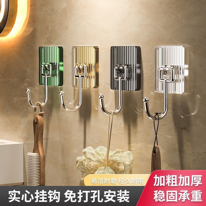 軽くて豪華な台所のトイレの超強力な自粘無痕壁式の壁のフックの透明なフックは穴を開けないで強力なフックです。|undefined