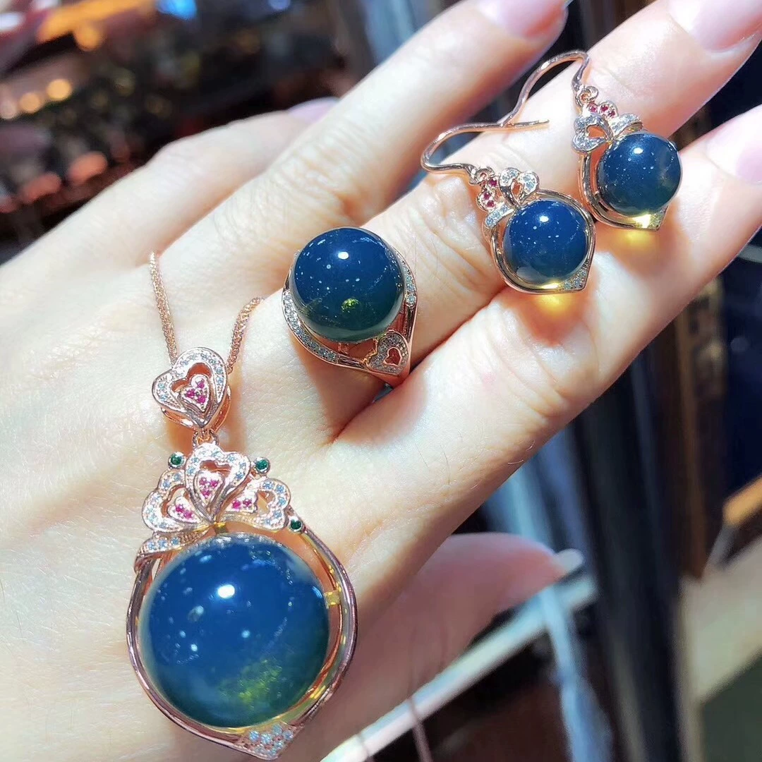 17mm-12mm-9mm Мексика Lanper Seiko инкрустация S925 серебряный набор ювелирных изделий роскошный бутик