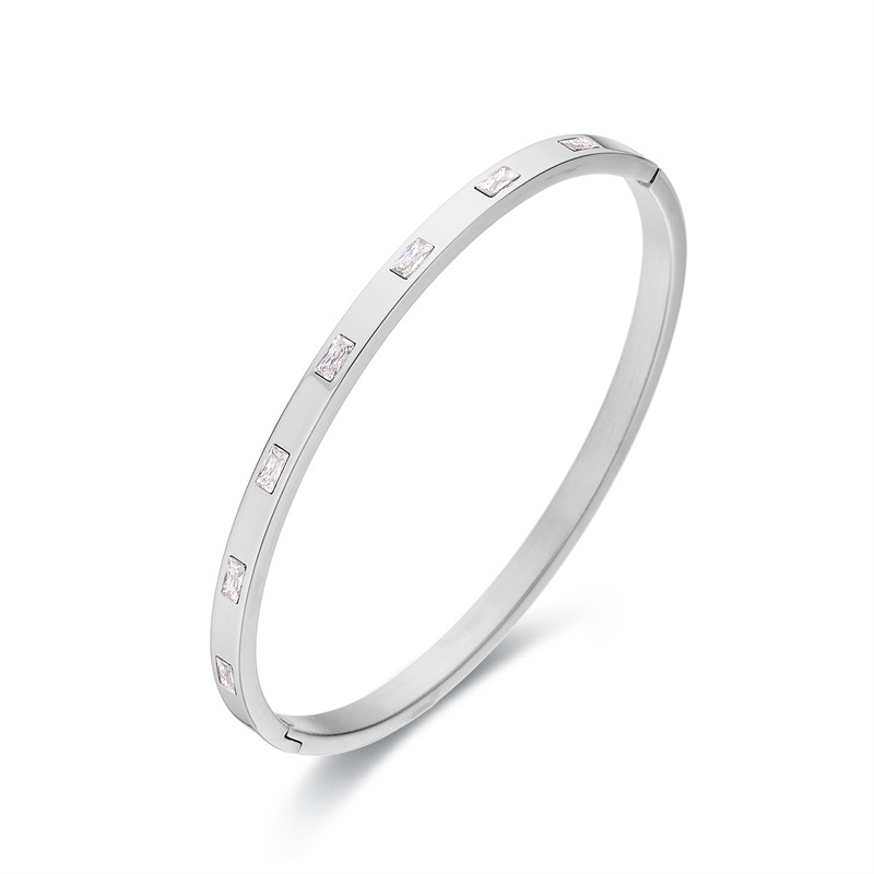 Bangle Classification 1 Piece Quantity PVD Coated Real Gold Plated Solid Color Stainless Steel Streetwear Waterproof Non Tarnish Bangle