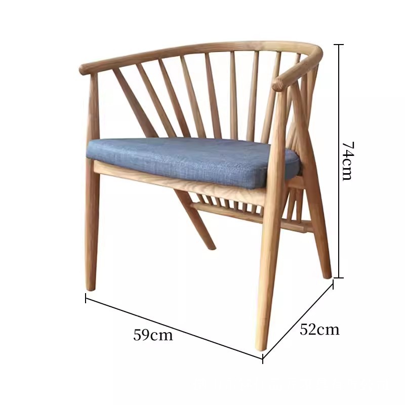 Silla de comedor de madera maciza para restaurante