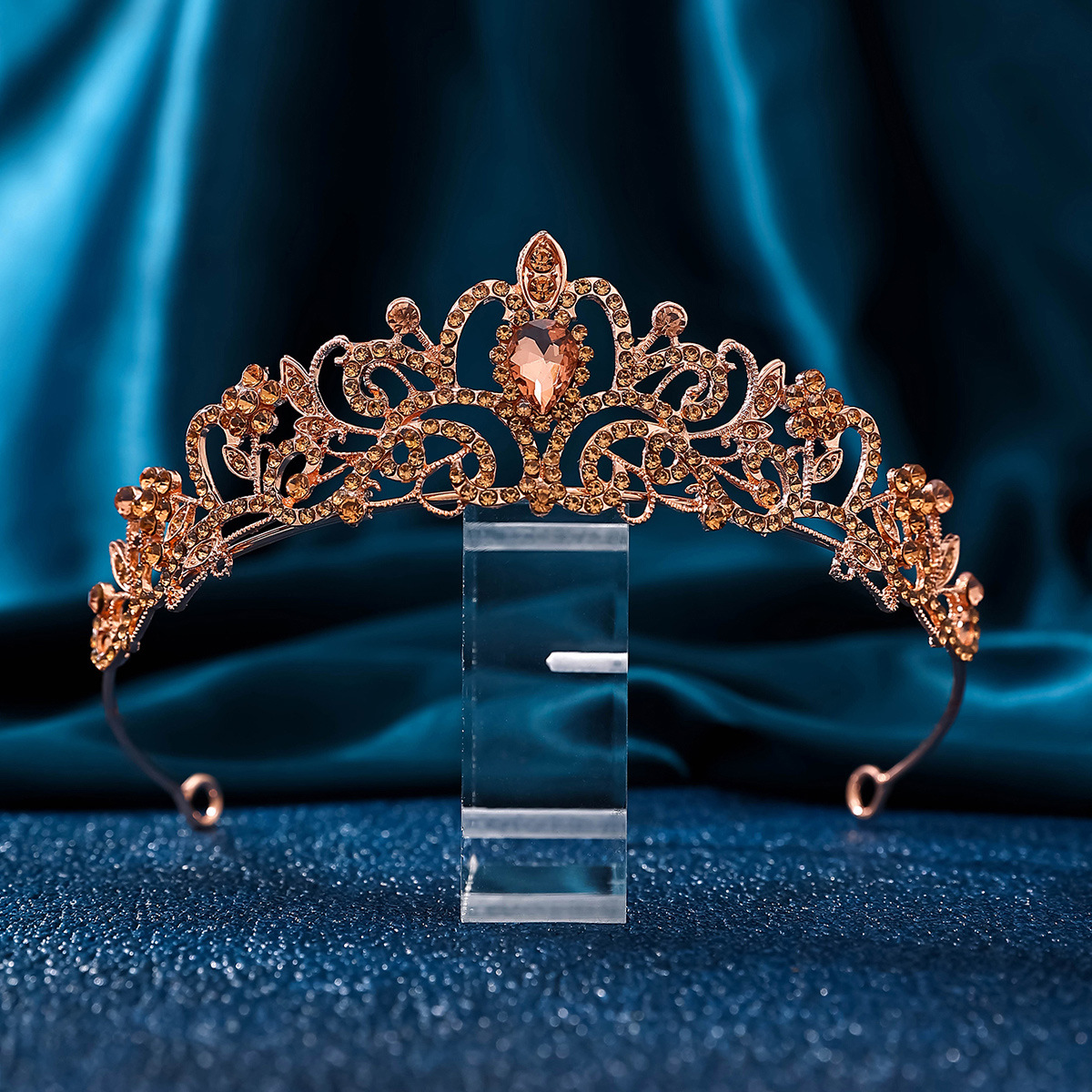 Boda europea y americana nupcial corona tocado cristal cumpleaños accesorios para el pelo boda estudio reina pelo corona diadema pelo accesorios