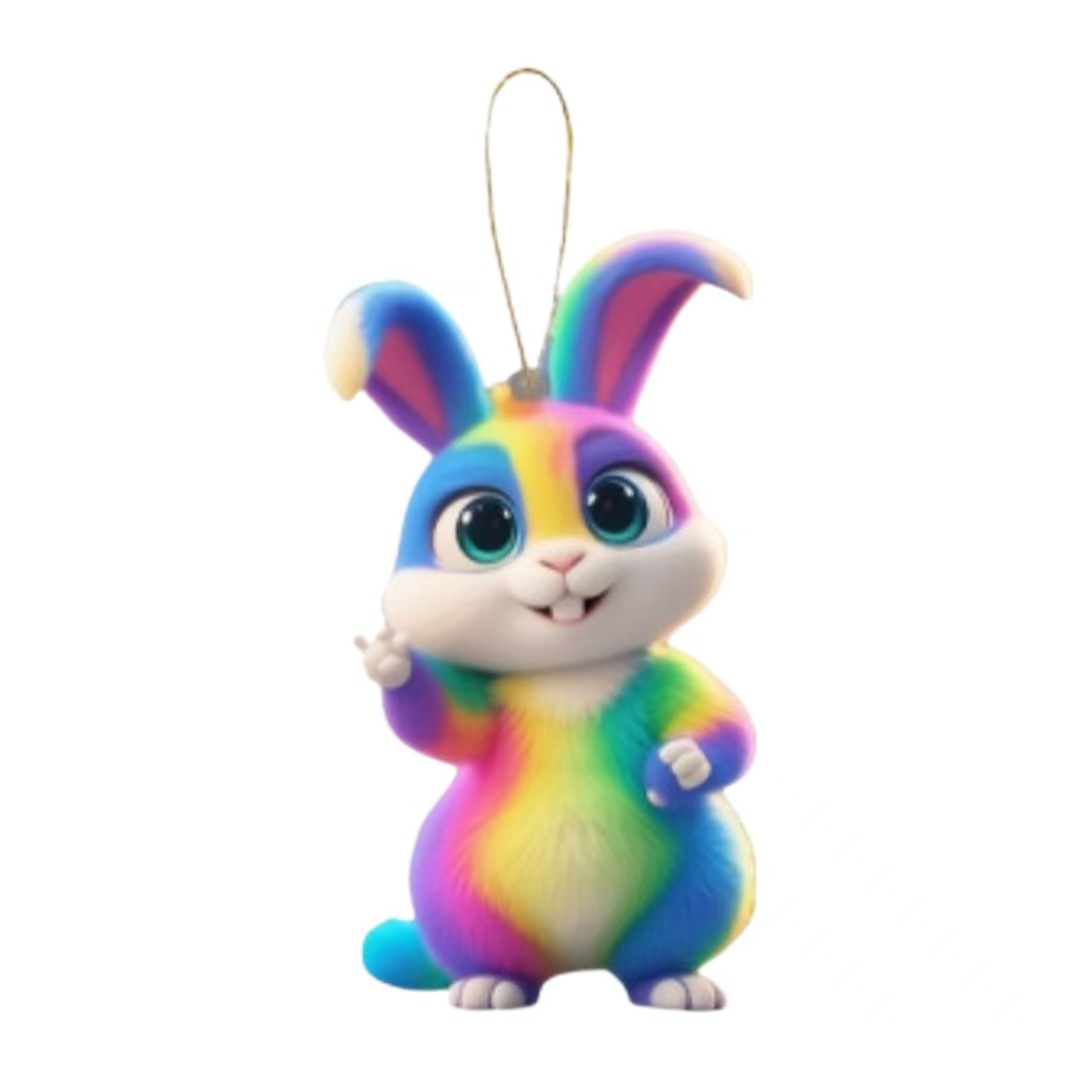Nuevos productos de Pascua transfronteriza acrílico plano flor Dan lindo conejo colgante de coche Navidad Decoración de Acción de Gracias image 8