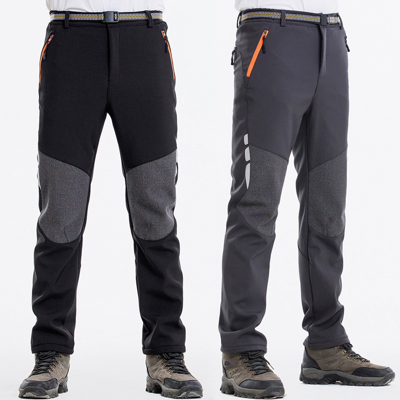 Manufacturer Wholesale Outdoor Autumn and Winter Color-Blocked Softshell Pants for Men, Fleece-Lined, Warm, Windproof, Waterproof Hiking Pants Manufacturer Wholesale Outdoor Autumn and Winter Color-Blocked Softshell Pants for Men, Fleece-Lined, Warm, Windproof, Waterproof Hiking Pants