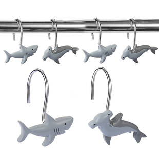 New creative ocean series plain shark resin hook curtain shower curtain hook clothing storage spot wholesale