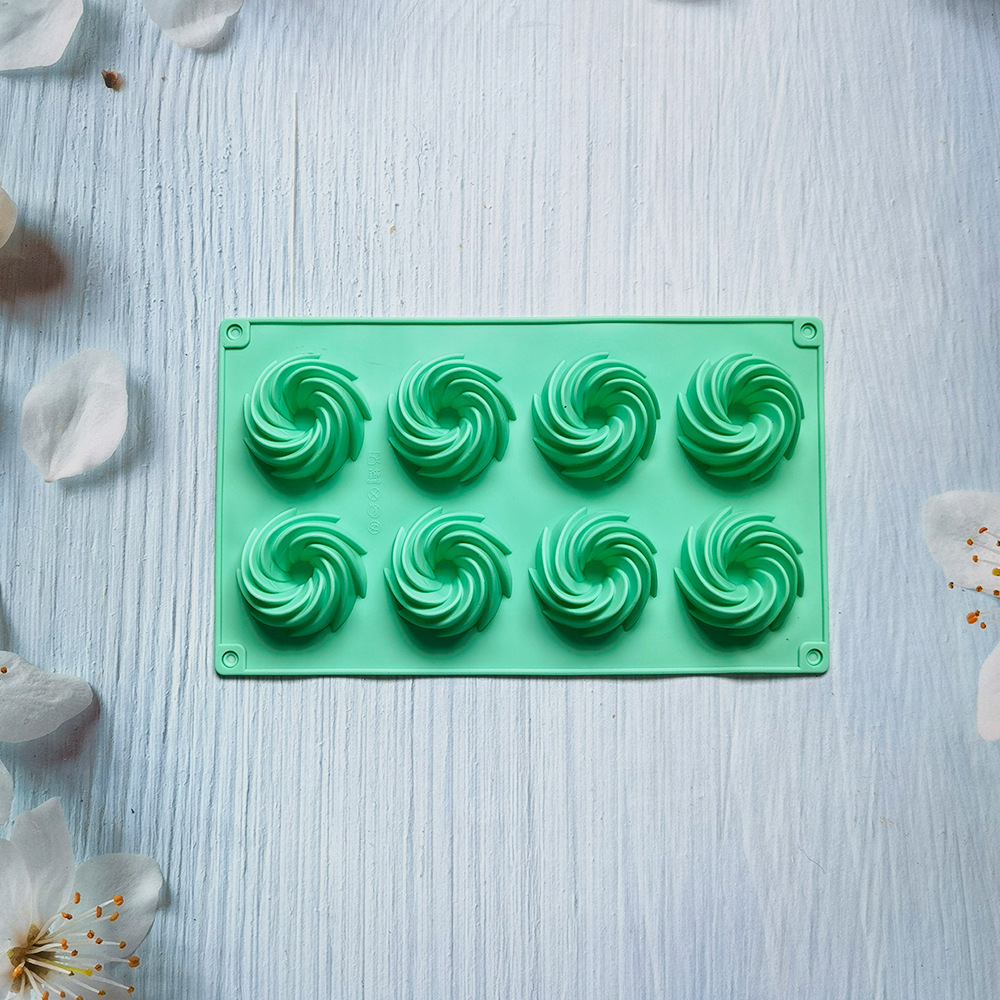 8 espirales 79 molde de silicona pastel helado pudín molde de postre jabón utensilios de cocción
