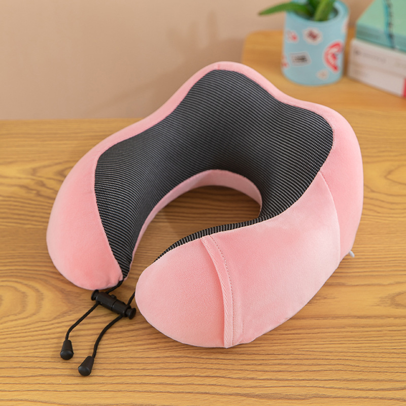Almohada en forma de U de negocios, almohada para el almuerzo de oficina, viaje de negocios, almohada para el cuello de rebote lento, almohada en forma de U de espuma con memoria de joroba
