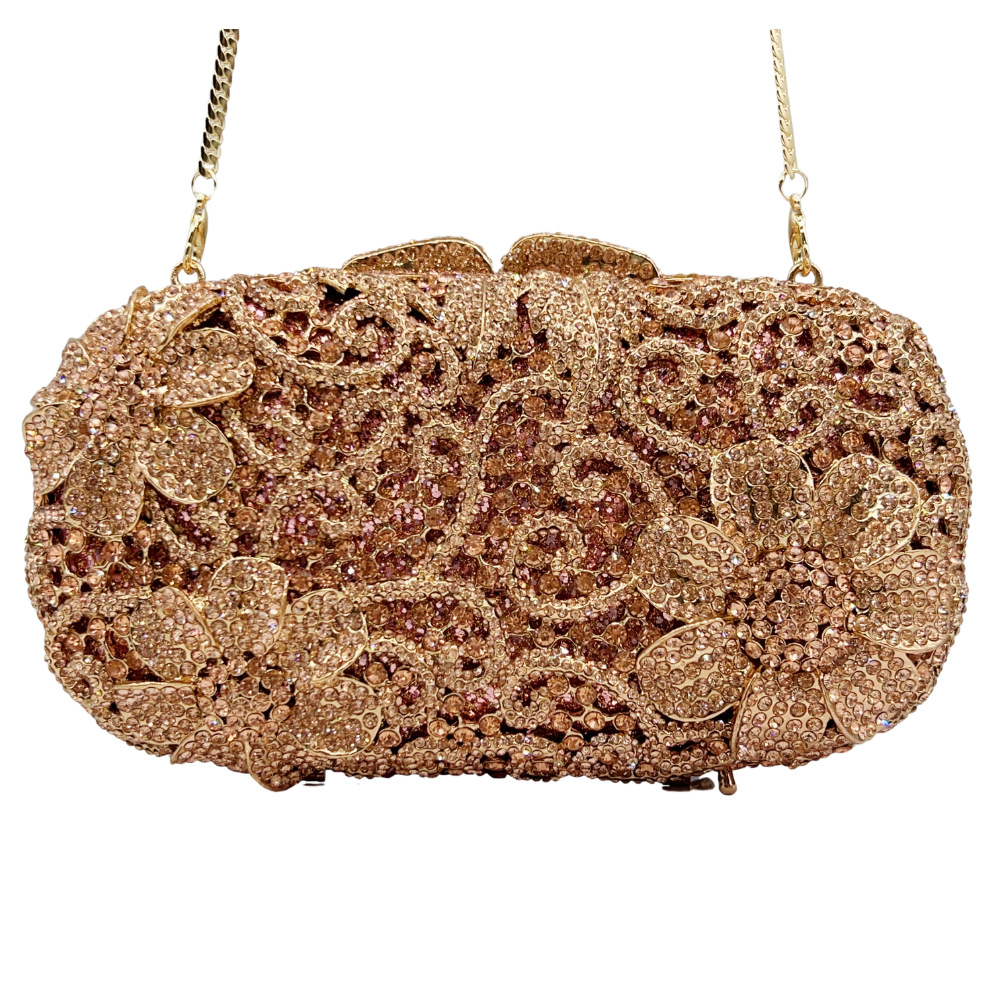 Túi clutch dạ hội nạm kim cương nhỏ gọn sang trọng — Màu sâm panh, Cá tính đặt làm