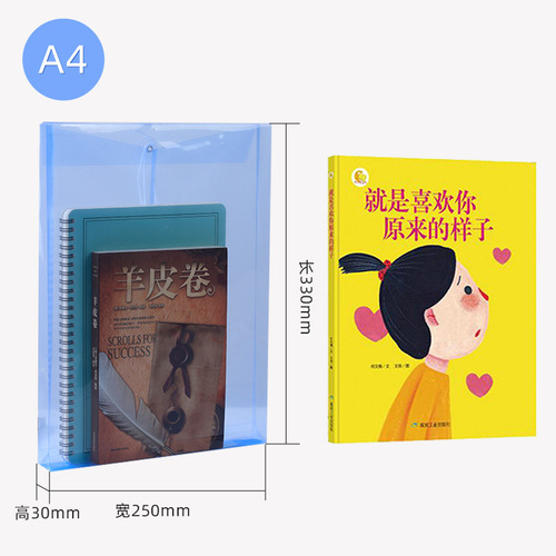 Transparent document bag, student exam a4 information bag, rope wrapped pp portfolio bag, exam stationery storage bag, portfolio bag