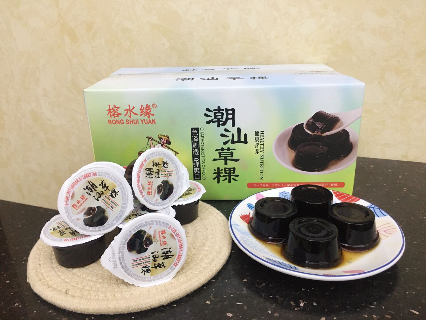 潮汕草粿草粿伯蜂蜜味原味5斤礼盒即食烧仙草果冻非龟苓膏包装