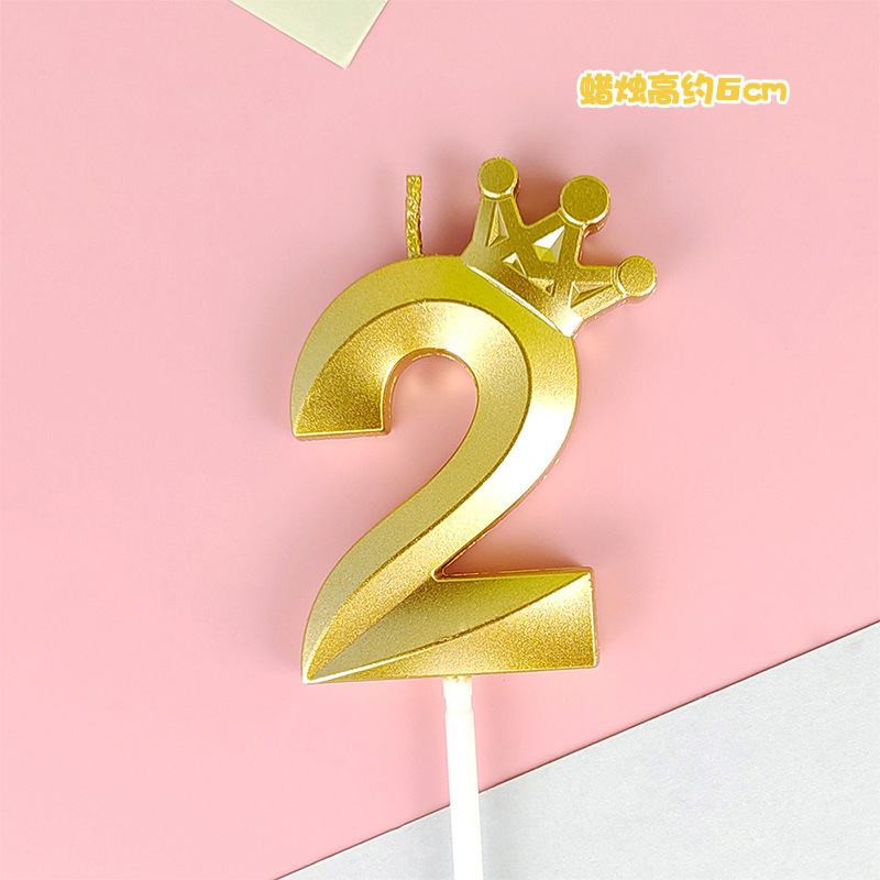 Creative Cartoon Gold Number Candle - Baby First Cake Decoration Birthday Party Supplies_voghion.com