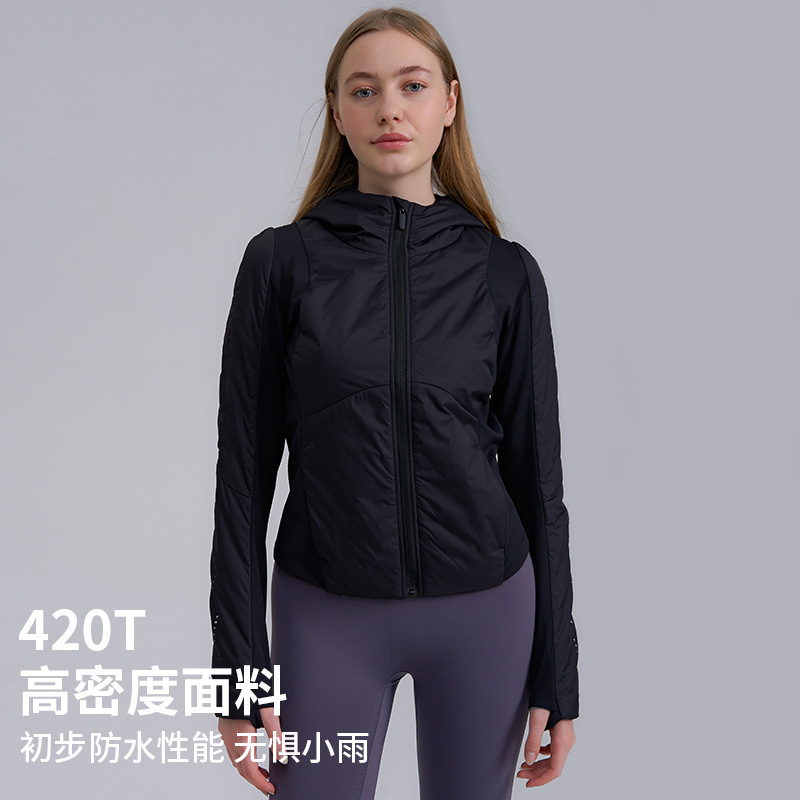 Autumn and Winter Ultra-Light P-Cotton Women's Casual Sports Jacket Running Jacket Yoga Fitness Jacket Hooded Training Cotton Jacket Autumn and Winter Ultra-Light P-Cotton Women's Casual Sports Jacket Running Jacket Yoga Fitness Jacket Hooded Training Cotton Jacket