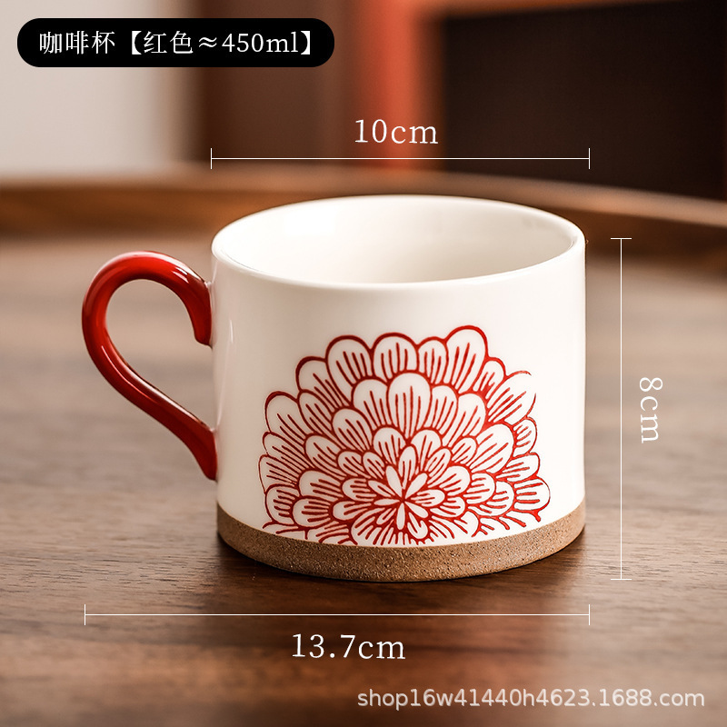 Art retro tazas de cerámica de alto valor de visualización para el hogar tazas de agua potable tazas de café de oficina de niñas tazas de pareja