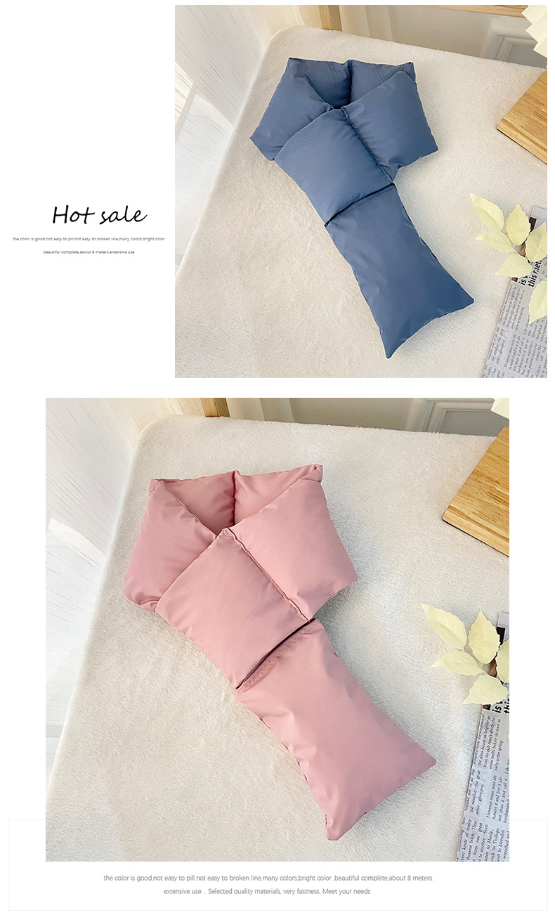 Women's Simple Style Solid Color Down Cotton Sewing Winter Scarves display picture 1