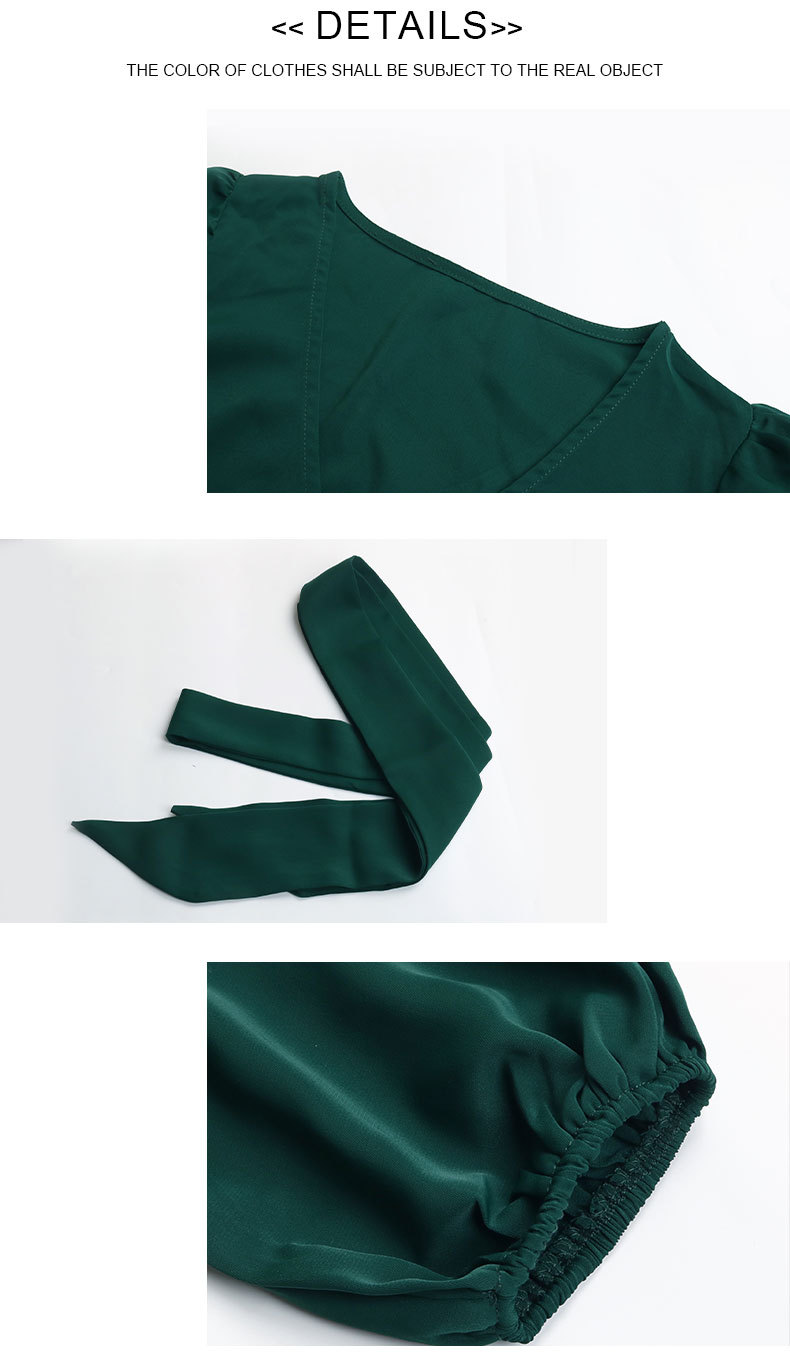 Abito da donna a maniche lunghe con scollo a V_voghion.com