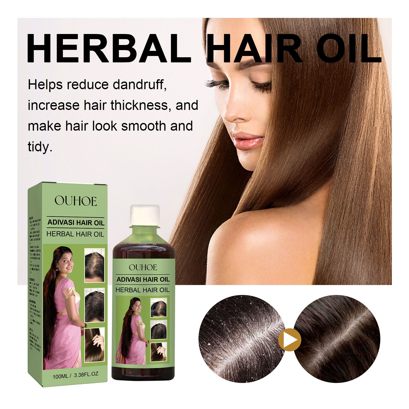 Firming OUHOE Herbal for Firming, Preventing Loss, Strong Tough Cleaning, Scalp Repair, and Soft Hair Care Oil ,_voghion.com