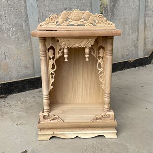 12inch Elm Small Buddhist Altar Wall-Mounted Guanyin Cabinet Solid Wood Shrine Statue Buddha Offering Table