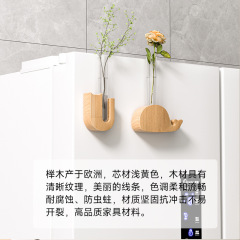 実木冷蔵庫は磁気吸引ガラス試験管花瓶生け花器を貼っています。