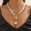 Retro necklace from pearl, advanced accessory, European style, high-quality style