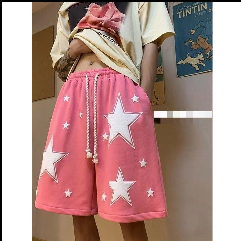 Korean style five-pointed star sports shorts men's dopamine wear fashion brand summer versatile casual loose shorts women's ins