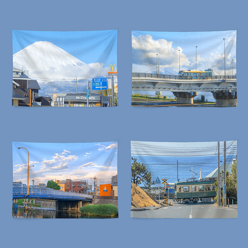 Japanese-style tapestry landscape background cloth bedroom bedside wall decoration cloth dormitory hanging cloth net red photo wall cloth wholesale