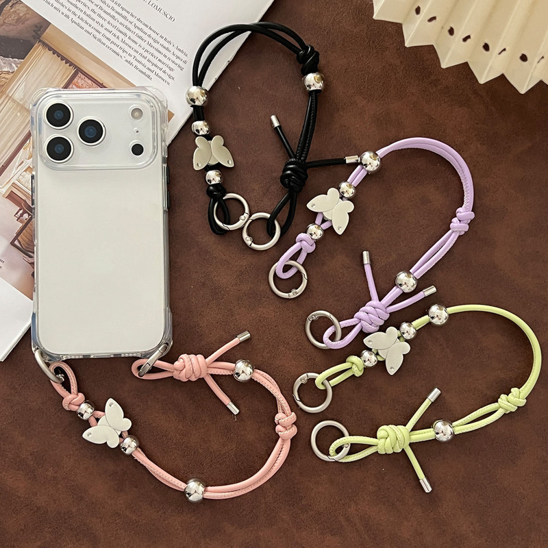 Wrist Strap Rope Dopamine Leather Colorful Phone Lanyard Camera Keychain Anti-Loss Water Bottle Bag Woven Short Style Wrist Strap Rope Dopamine Leather Colorful Phone Lanyard Camera Keychain Anti-Loss Water Bottle Bag Woven Short Style