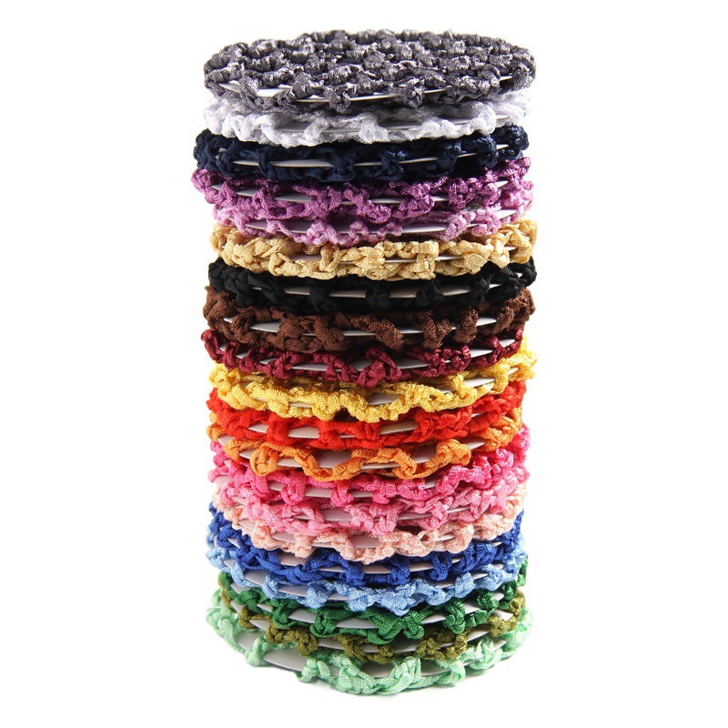 New Diamond-Free Braided Hair Net Stewardess Nurse Dance Professional Hair Net Bag Headdress Tied Ball Hair Accessories Wholesale