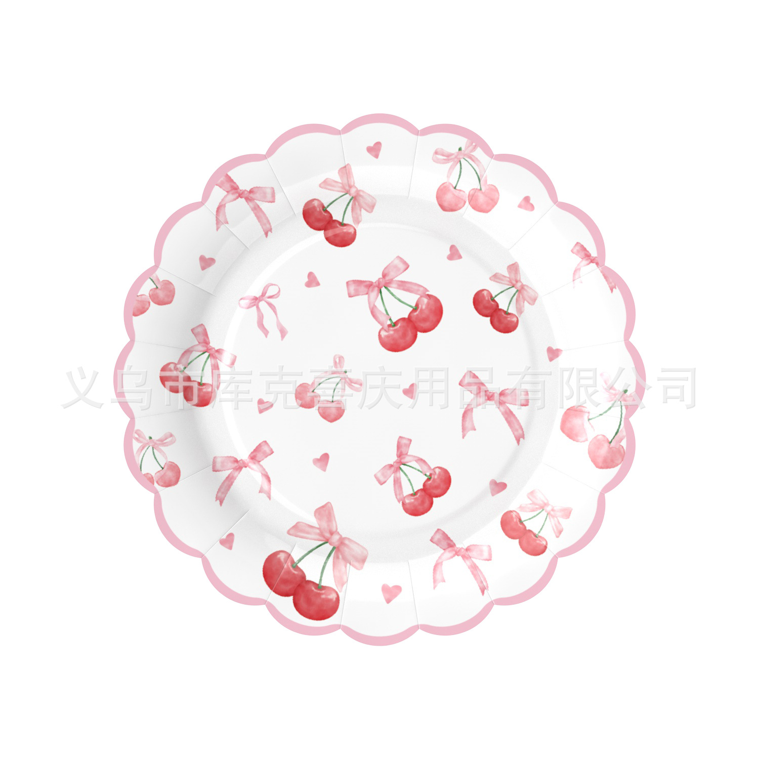 Nuevo arco de cereza tema decoración de fiesta de cumpleaños de niños bandeja de papel tazas de papel toallas de papel set de cubiertos