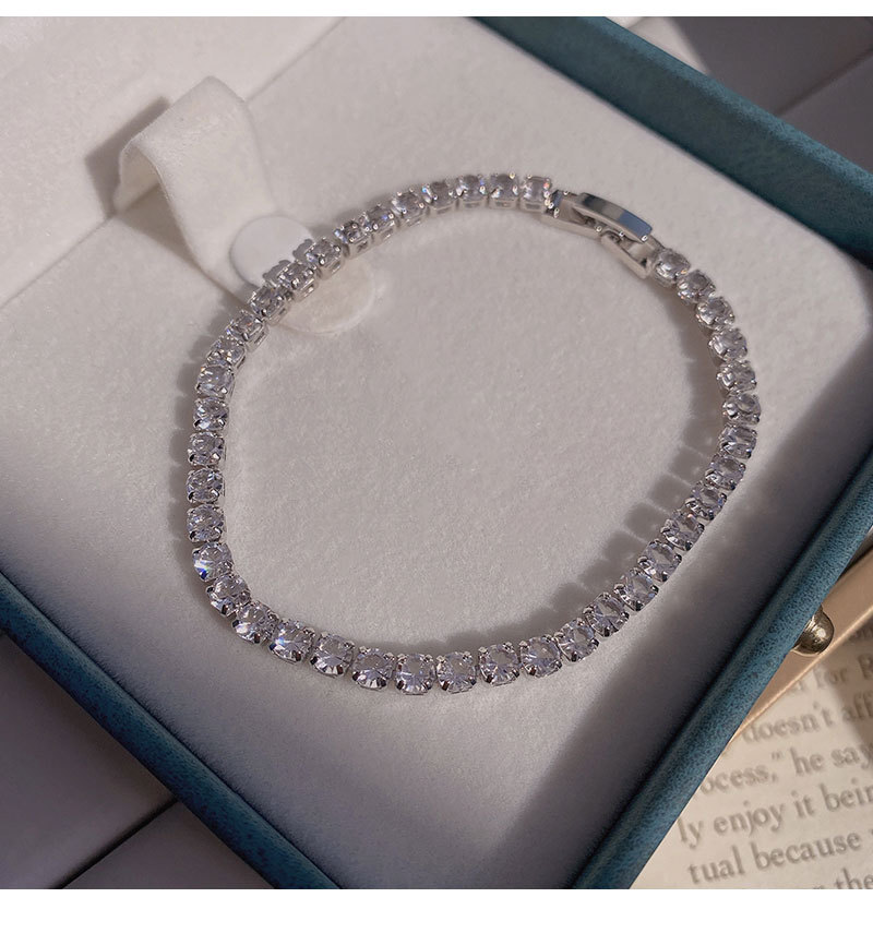 Fashion Geometric Copper Inlay Zircon Bracelets 1 Piece